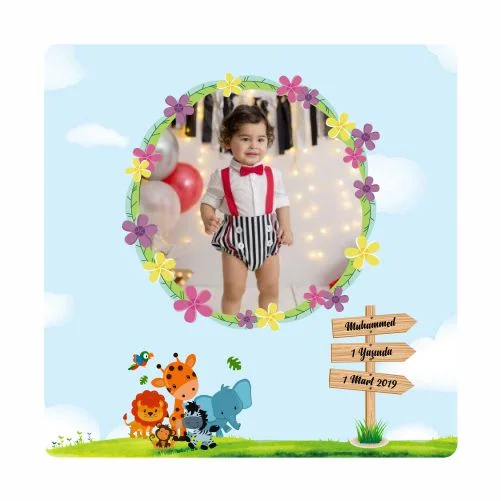 Safari Temalı Doğum Günü Magneti